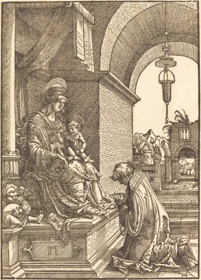 Cleric Kneeling before the Virgin and Child