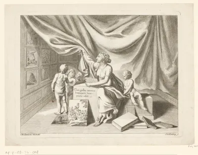 Clio tilt doek op voor afbeeldingen van historische gebeurtenissen