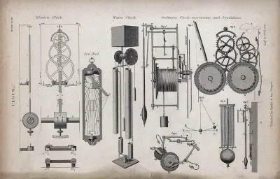 Clocks: various types of clock mechanism