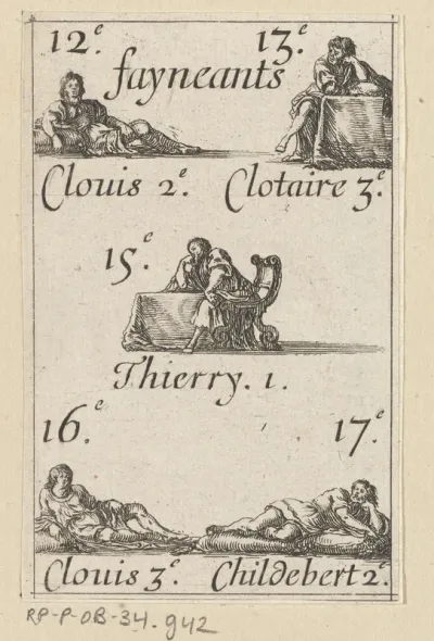 Clovis II, Chlotharius III, Theuderic I, Clovis III en Childebert II.