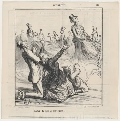 Coachman, for the hand of our daughter!..., from 'News of the day,' published in Le Charivari, June 6, 1867