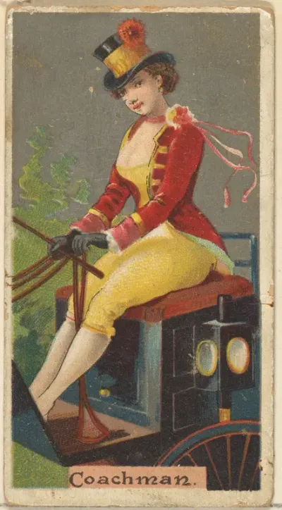 Coachman, from the Occupations for Women series (N166) for Old Judge and Dogs Head Cigarettes