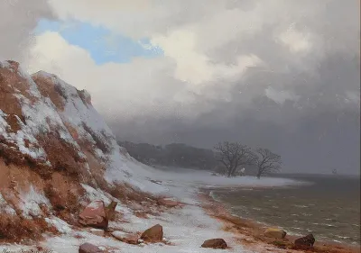 Coastal landscape in winter.