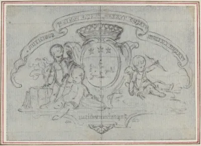 Coat of Arms with Three Putti