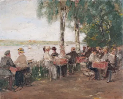 coffee-garden at a river