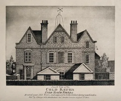 Coldbath House. Engraving (by J. Bengo?), 1812