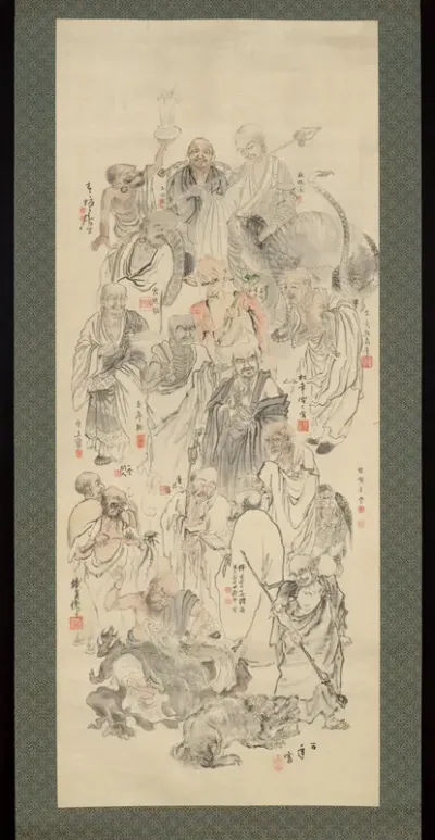 Collaborative Painting of Sixteen Arhats