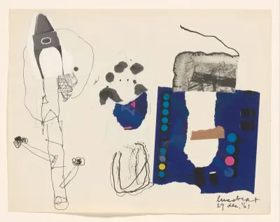 Collage in blauw