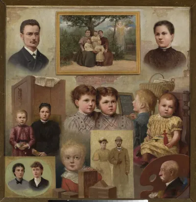 Collective portrait of the Kalinowski family with the painter's self-portrait