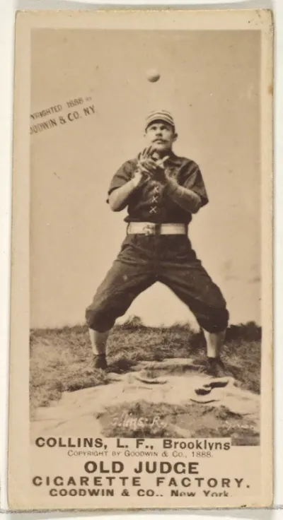 Collins, Left Field, Brooklyn Bridegrooms, from the Old Judge series (N172) for Old Judge Cigarettes