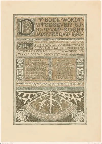 Colofon van Gedenkboek: Keuze-tentoonstelling van Hollandsche schilderkunst uit de jaren 1860-1892, gehouden te Amsterdam in Arti et Amicitiae