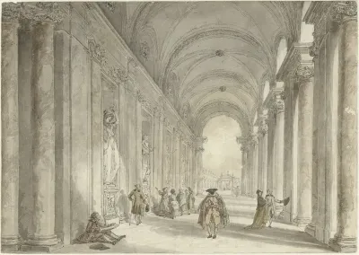 Colonnade of the Casino of the Villa Albani, in Rome