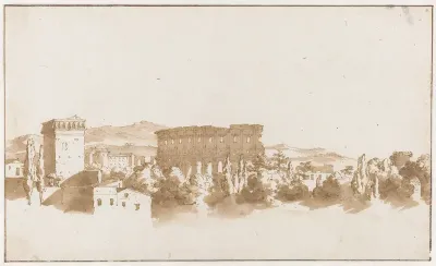 Colosseum te Rome en enkele gebouwen in de nabijheid