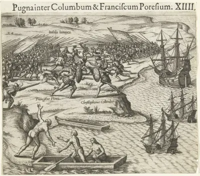Columbus vecht tegen Francisco de Porras