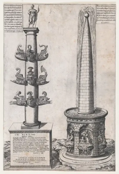 Column of Dilius and Obelisque Fountain