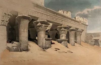Columns of the temple at Idfu, Egypt