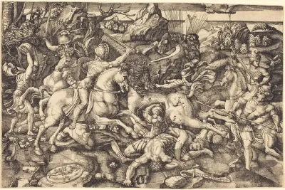 Combat between Horsemen and Foot Soldiers