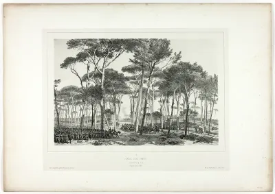 Combat in Pamfili, from Souvenirs d’Italie: Expédition de Rome