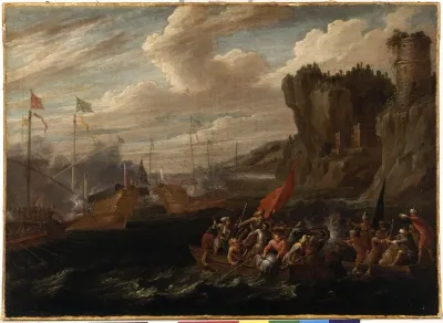 Combat naval entre les Turcs et les Espagnols