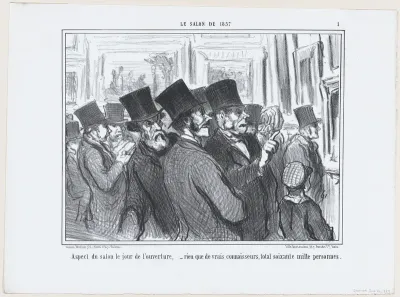 Comment, c'est dans cette cave que sont les scultpures?..., from Le Salon de 1857, published in "Le Charivari"