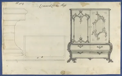 Commode Clothes Press, from Chippendale Drawings, Vol. II