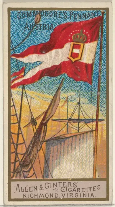 Commodore's Pennant, Austria, from the Naval Flags series (N17) for Allen & Ginter Cigarettes Brands