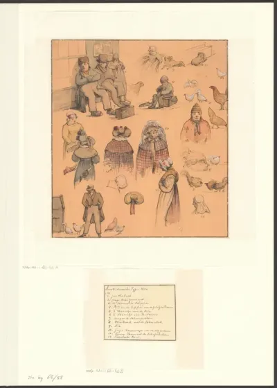 Compositie met Amsterdamse volkstypen rond 1830