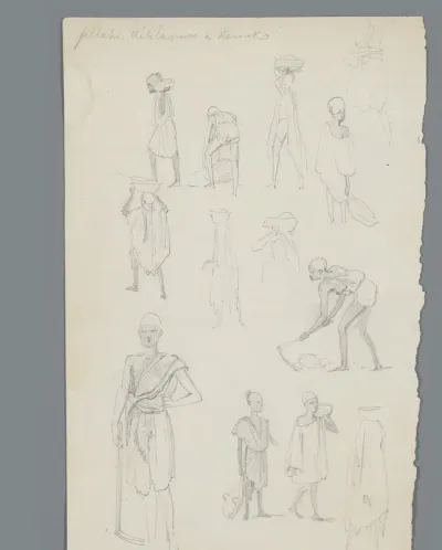 Compositie met Egyptische arbeiders
