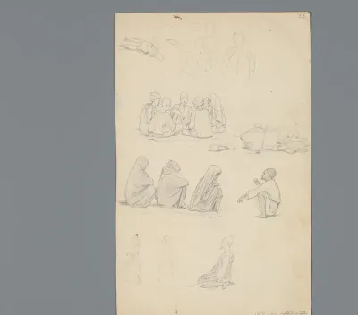 Compositie met Egyptische mannen en vrouwen