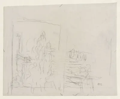 Compositieschets voor een figurenrijk stuk