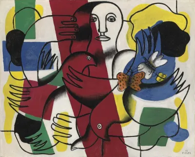 Composition aux deux papillons