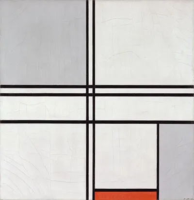 Composition No. 1, with Gray and Red   Composition with Red