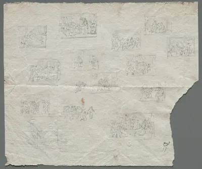 Compositional Sketches after Raphael and other artists (recto)