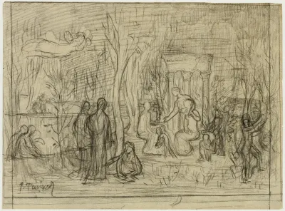Compositional study for The Sacred Grove, Beloved of the Arts and the Muses