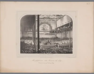 Concert in het Feestgebouw tijdens het muziekfeest, 1854