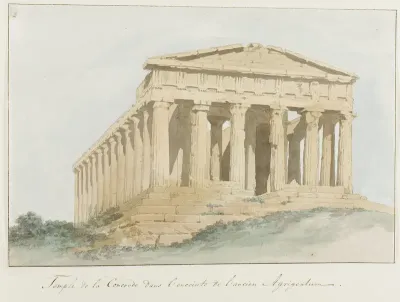 Concorde tempel binnen muren van oude Agrigentum