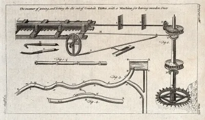 Conduit pipes and a machine for boring pipes