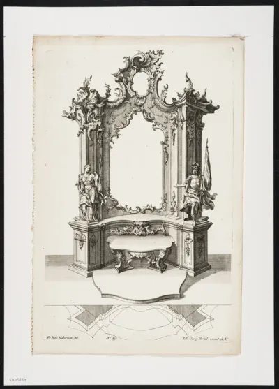Confessional with 2 saints and rococo elements