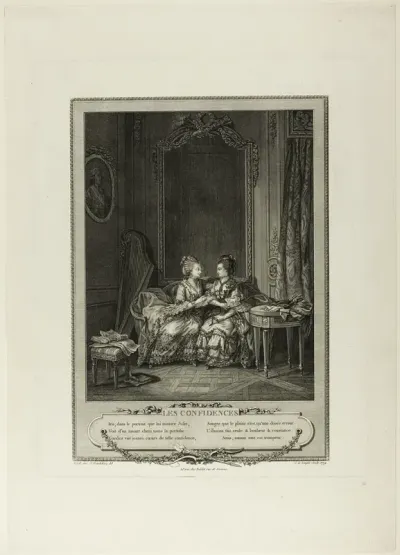 Confidences, from Monument du Costume Physique et Moral de la fin du Dix-huitième siècle