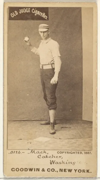 Connie Mack, Catcher, Washington Nationals, from the Old Judge series (N172) for Old Judge Cigarettes