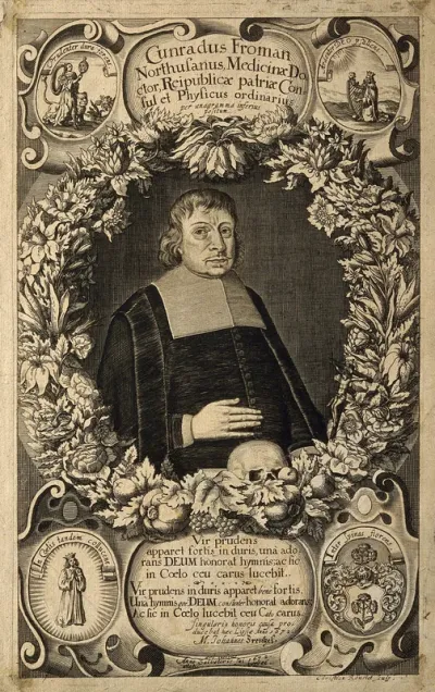Conrad Fromann. Line engraving by C. Romstet, 1672