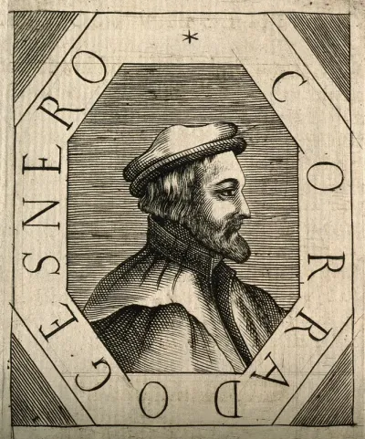 Conrad Gesner. Line engraving, 1666