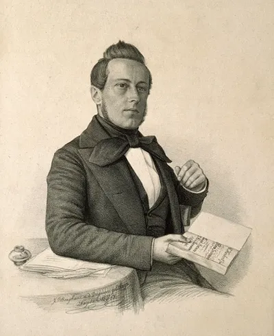 Conrad Kerbert. Lithograph by J. P. Berghaus, 1858