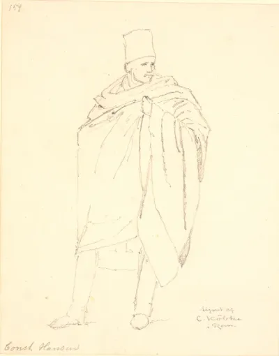 Constantin Hansen, stående, hel figur