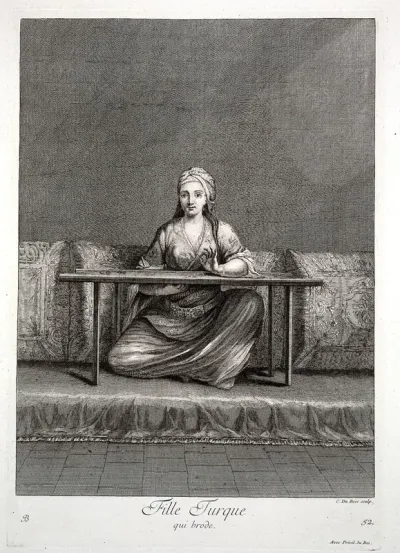Constantinople: a girl embroidering