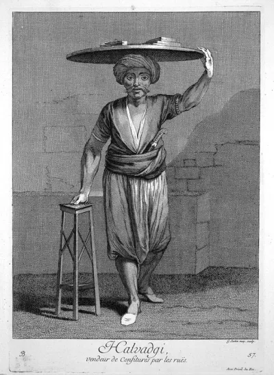 Constantinople: a street seller of confectionery with honey