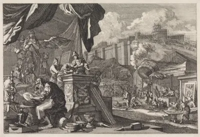 Constructie van het gouden altaar voor de tempel van Salomo
