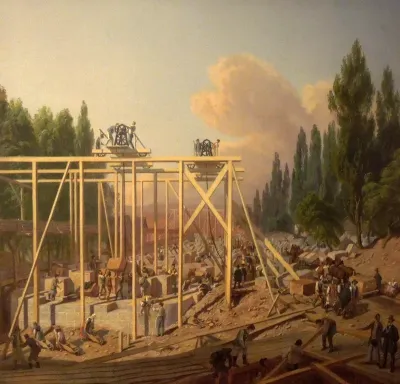 Construction of the Bridge on the Island of Štvanice