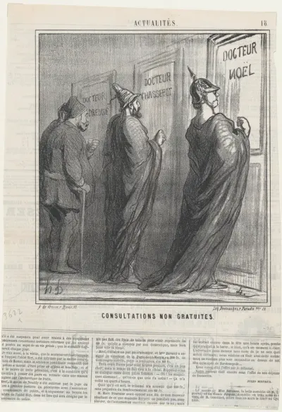 Consultations that are not free of charge, from 'News of the day,' published in Le Charivari, February 3, 1868