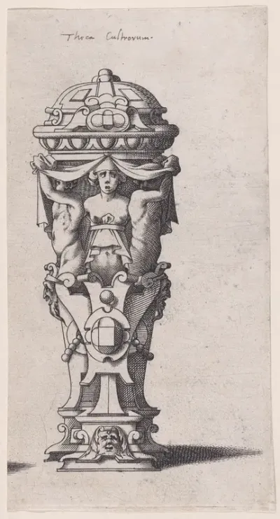 Container with a Woman between Two Men (Nécessaire de table)